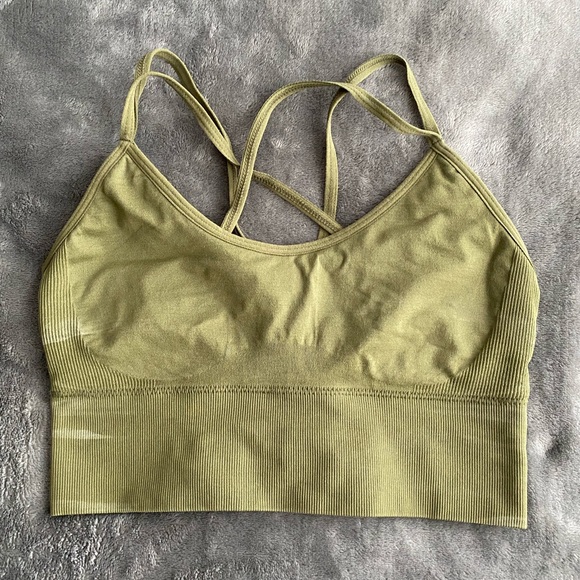 Khaki Flourish Seamless Bra NVGTN - Picture 2 of 4